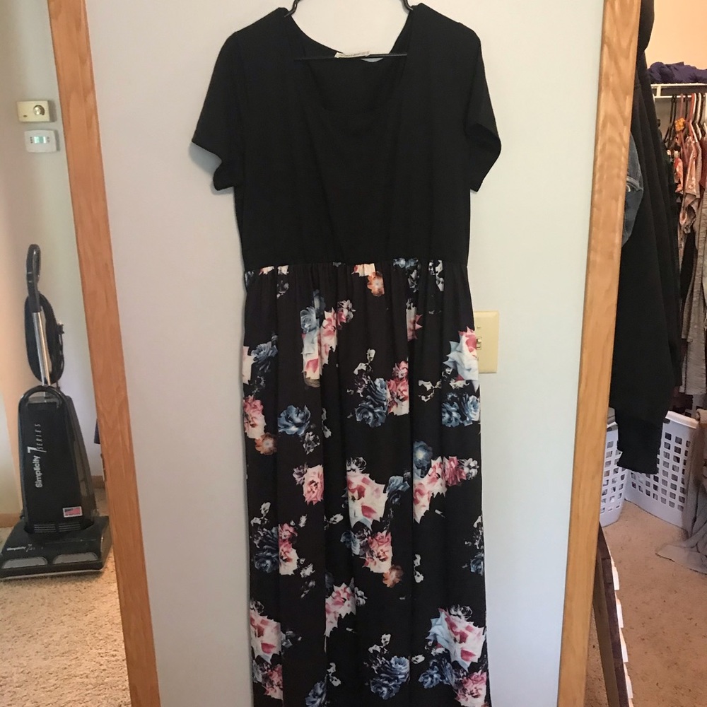 Black floral dress